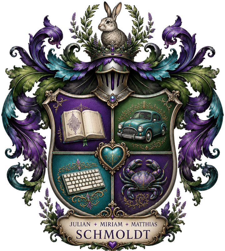 Wappen der Familie Schmoldt – Julian, Miriam und Matthias